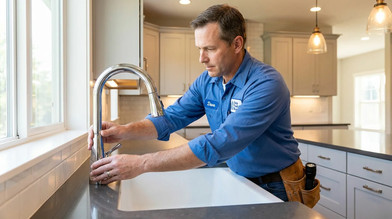Kitchen faucet installation by Johns Plumbing LLC in Troutman